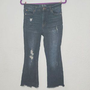 NoBo Ladies' stylish high rise, crop, flare distressed jeans size 9/ 28" waist